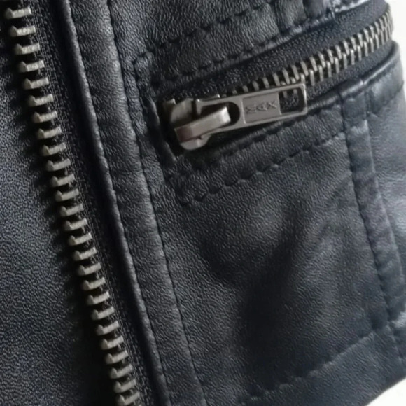 Marks & Spencer Black Leather Motorcycle Jacket - Picture 4 of 8